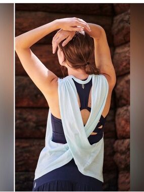 FP Movement Sleeveless Olive Green Crisscross Open Back Tank